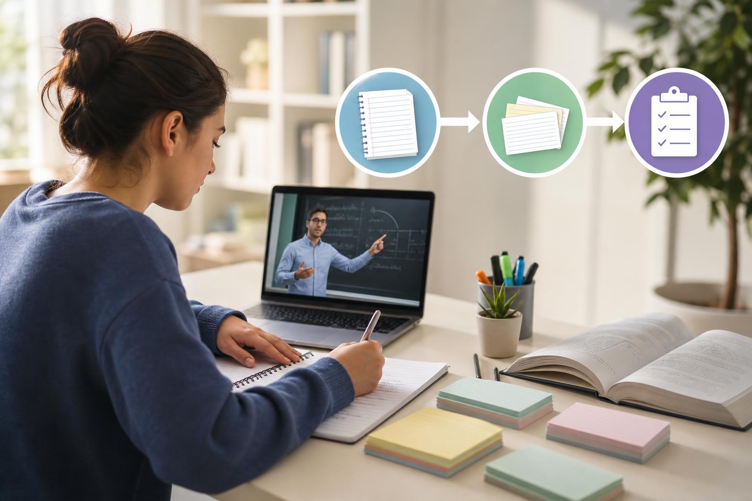 How to Turn a Recorded Lecture Into Study Notes, Flashcards, and a Quiz featured image