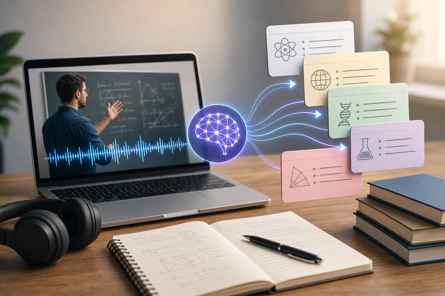 How to Make Flashcards From a Recorded Lecture Automatically featured image