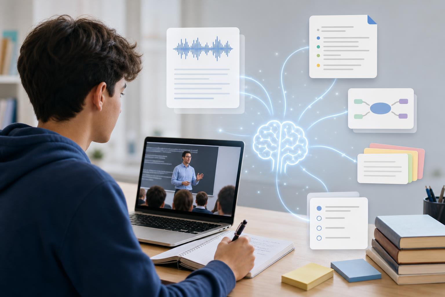 How to Turn Recorded Lectures Into Study Notes With AI featured image